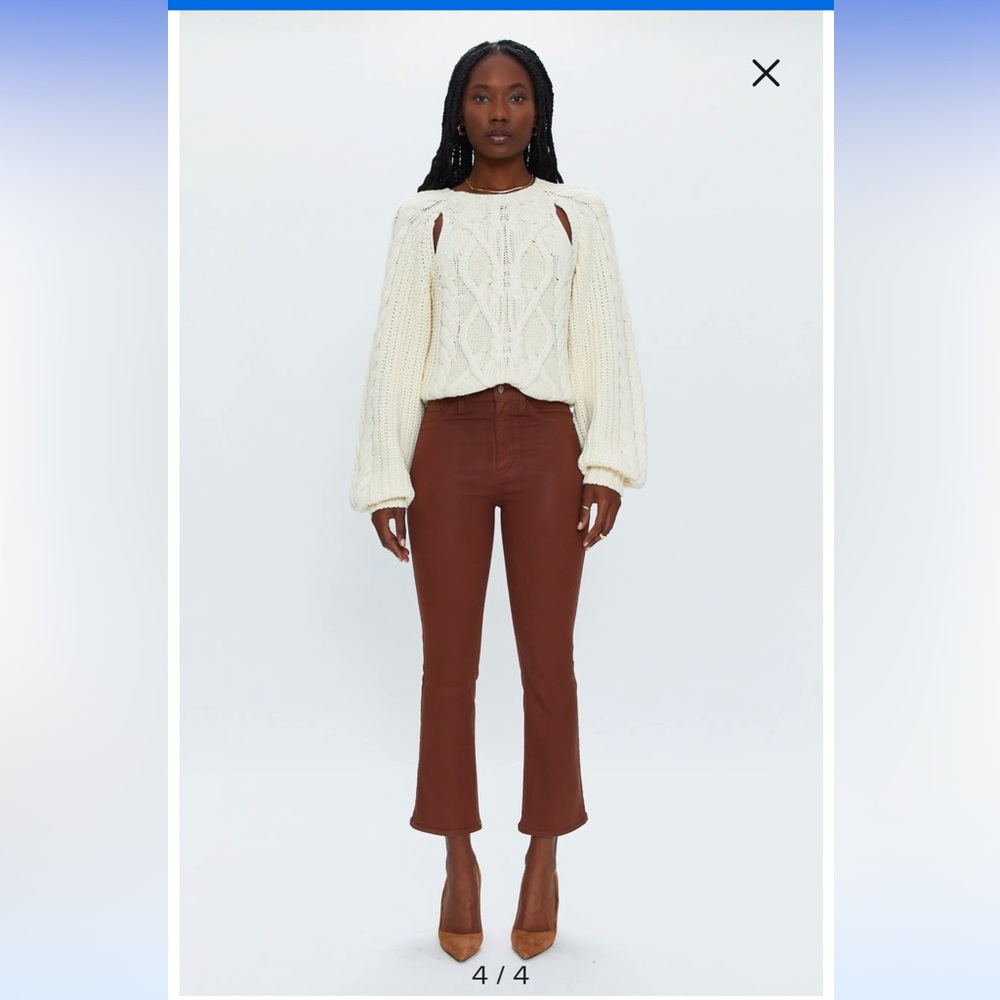 Pistola Lennon High Waist Ankle Bootcut Jeans in Coated Saddle
